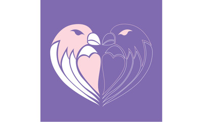 Two birds in heart shape