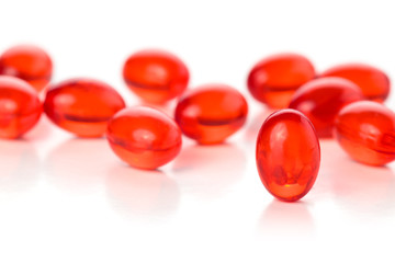 Red capsules.