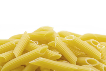 Raw pasta isolated on white
