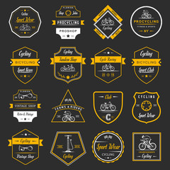 Fototapeta premium Set Vintage Cycling and Bicycle Sign and Badges