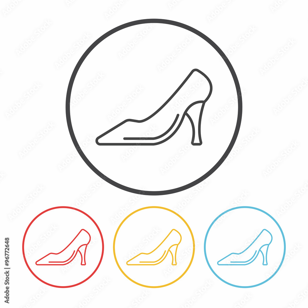 Canvas Prints High-heeled shoes line icon