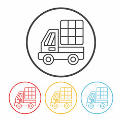 cargo truck lline icon