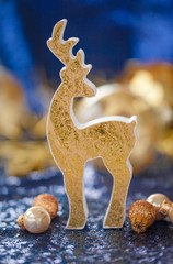 Obraz premium Weihnachtsdekoration auf Blau