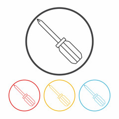 Screwdrivers line icon