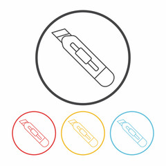 Utility knife line icon