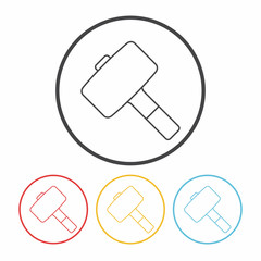 hammer line icon