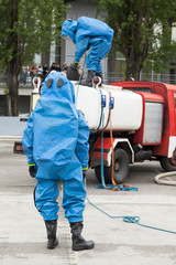 Fototapeta premium Simulation of a chemical accident