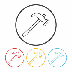 hammer line icon