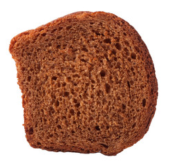 Rye bread slice isolated on white background