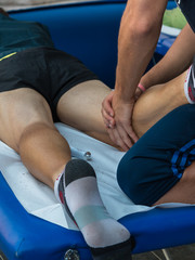 Athlete's Muscles Massage after Sport Workout