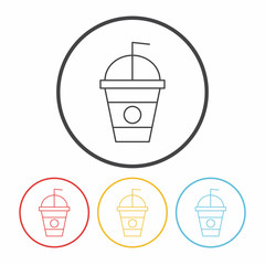 ice coffee line icon