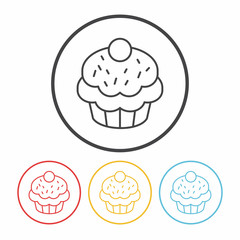 cupcake line icon