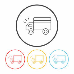 cargo truck line icon