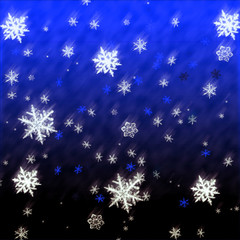 Fototapeta na wymiar Falling snowflakes christmas card. Snow, winter pattern background illustration.
