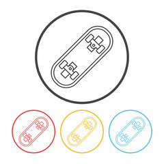 skateboard line icon