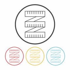 measuring tape line icon