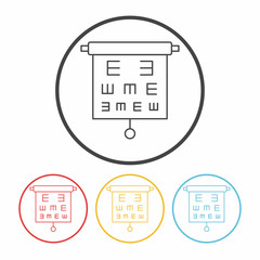 Eye chart line icon