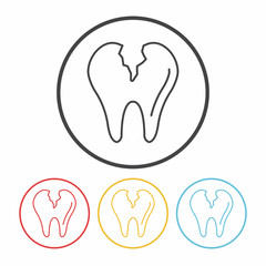 dentist tooth line icon