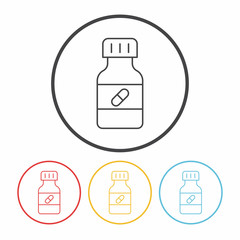medicine bottle line icon