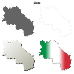 Siena blank detailed outline map set