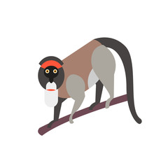Cute monkey icon, logo, symbol. Vector illustration 