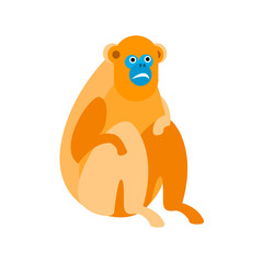 Cute monkey icon, logo, symbol. Vector illustration 