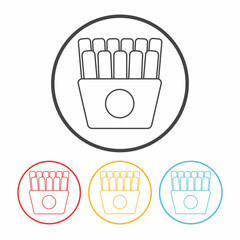 french fries line icon