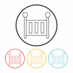 baby bed line icon