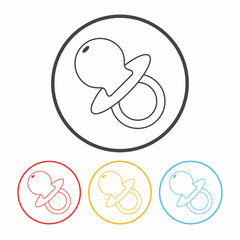 Baby pacifiers line icon