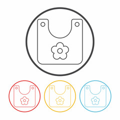 Baby bib line icon