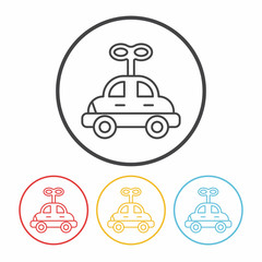 baby toy car line icon