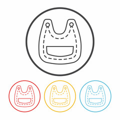 Baby bib line icon