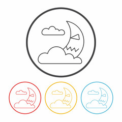 Halloween moon line icon