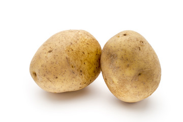 Potato isolated on white background close up.