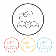 halloween bat line icon