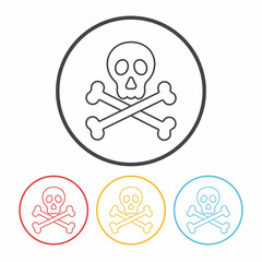 halloween skull line icon