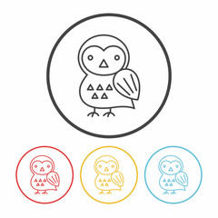 halloween bird line icon