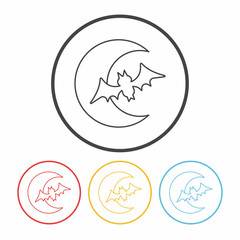 Halloween moon line icon
