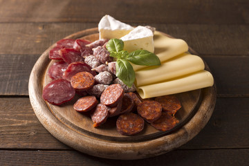 closeup of appetizer on cutting board