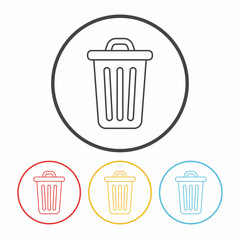 garbage can line icon