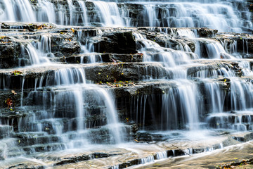 Scenic Cascading Waterfalls in Southern Ontario Autumn