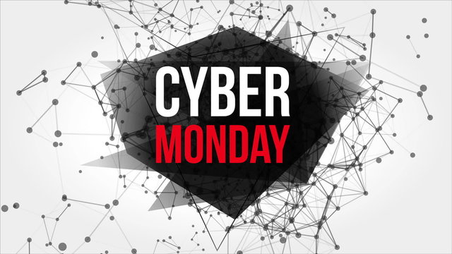 Cyber Monday Motion Banner with Dots and Lines
