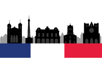 Obraz premium Lyon City skyline in France