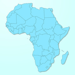 Africa blue map on degraded background vector