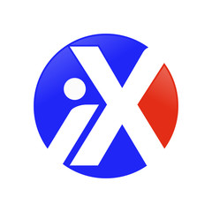 iX Initials Circle Logo Mark