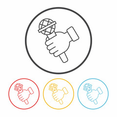 birthday party microphone line icon