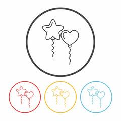 birthday balloon line icon