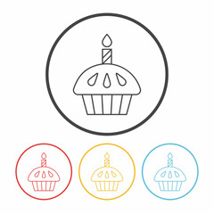 birthday cake line icon