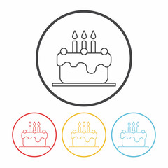 birthday cake line icon