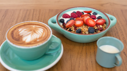 Granola Breakfast in green bowl